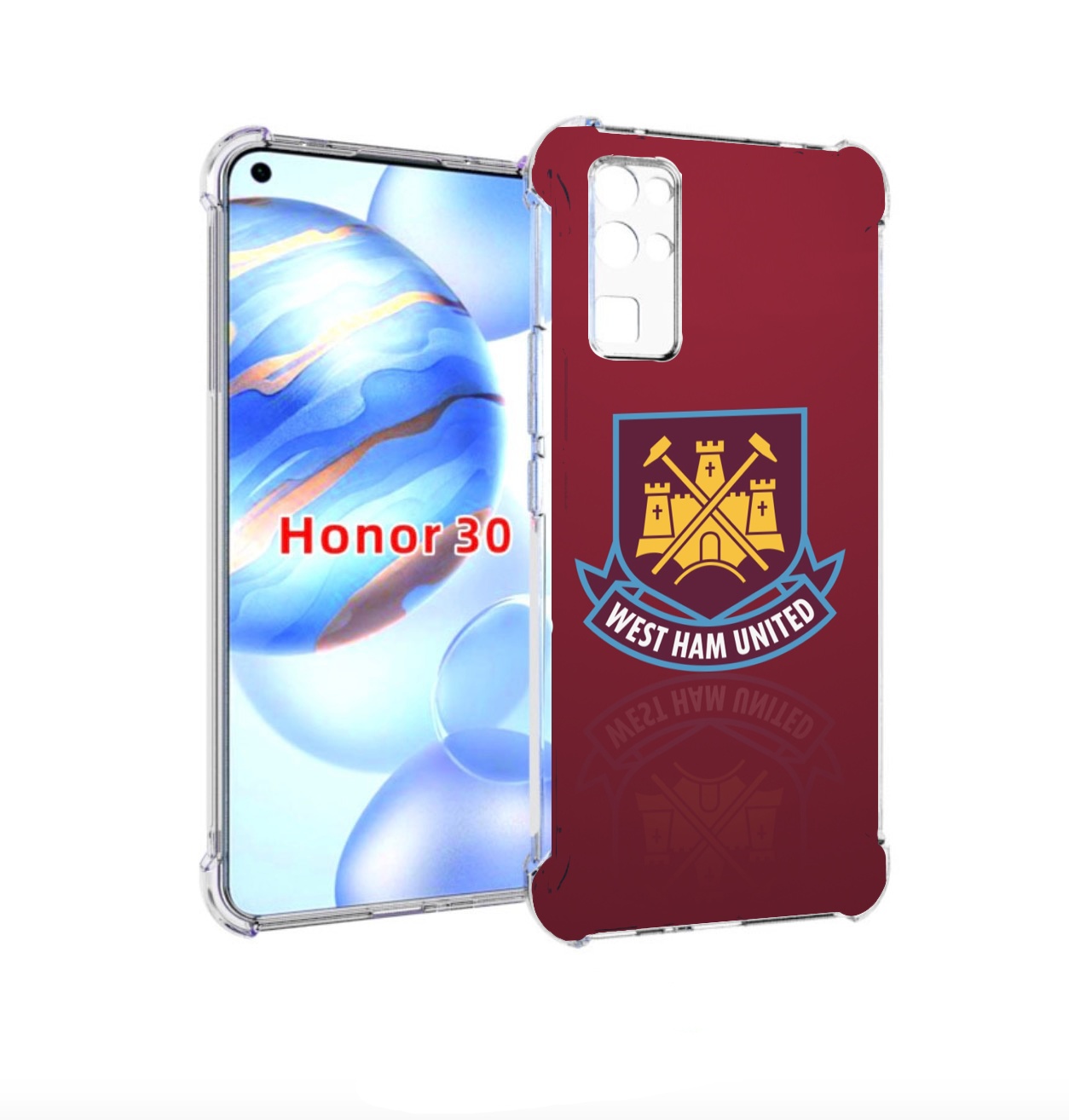 

Чехол бампер MyPads фк вест хэм мужской для Honor 30 (BMH-AN10), Прозрачный, Tocco
