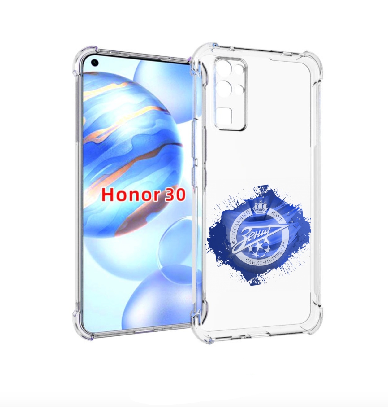 

Чехол бампер MyPads фк зенит 1 мужской для Honor 30 (BMH-AN10) п, Прозрачный, Tocco