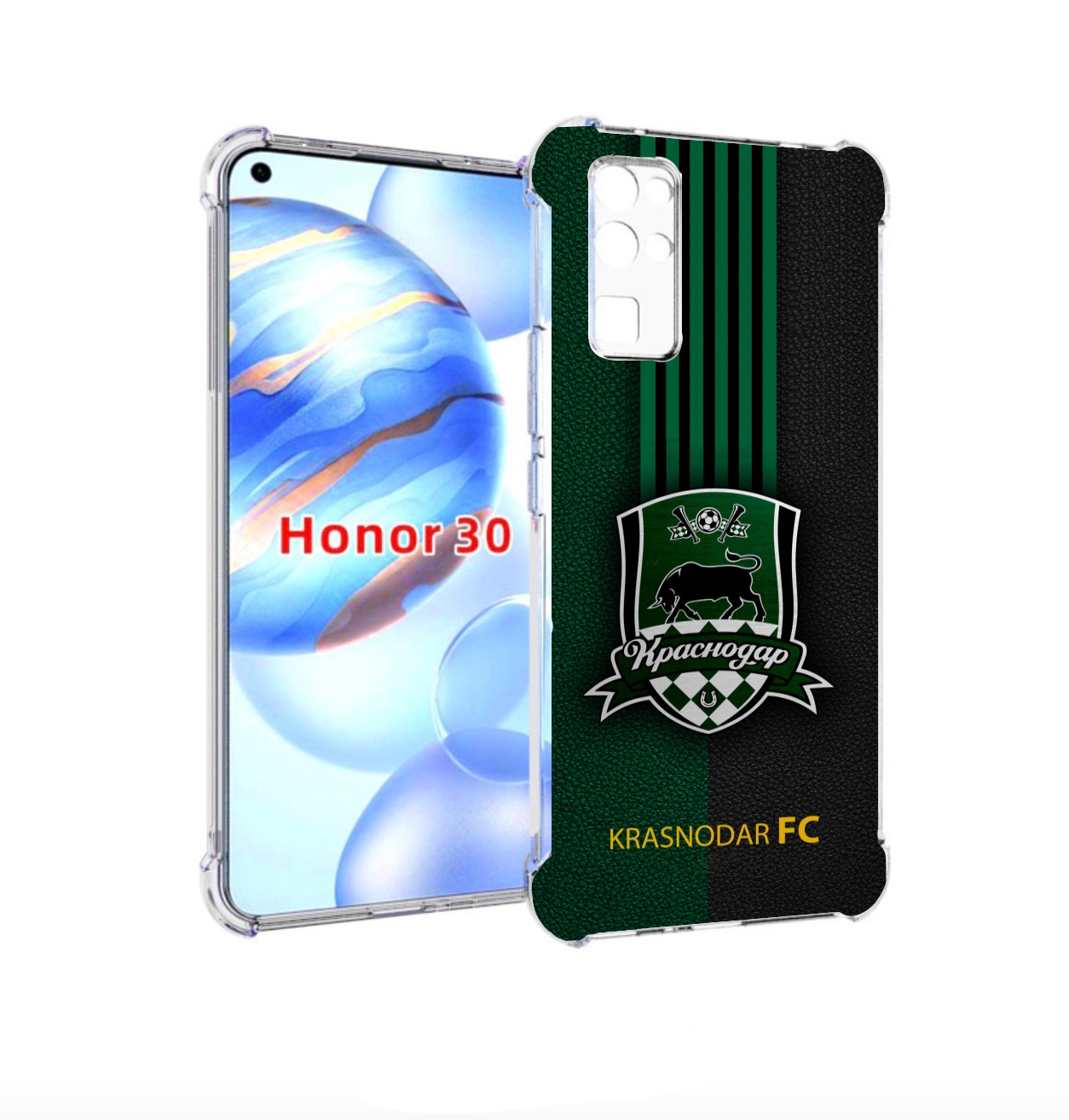 

Чехол бампер MyPads фк краснодар мужской для Honor 30 (BMH-AN10), Прозрачный, Tocco