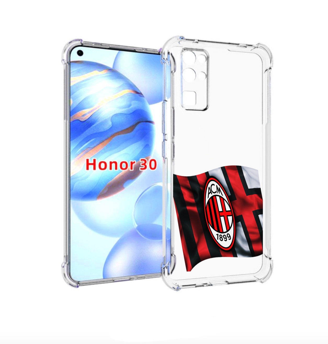 

Чехол бампер MyPads фк милан мужской для Honor 30 (BMH-AN10) про, Прозрачный, Tocco