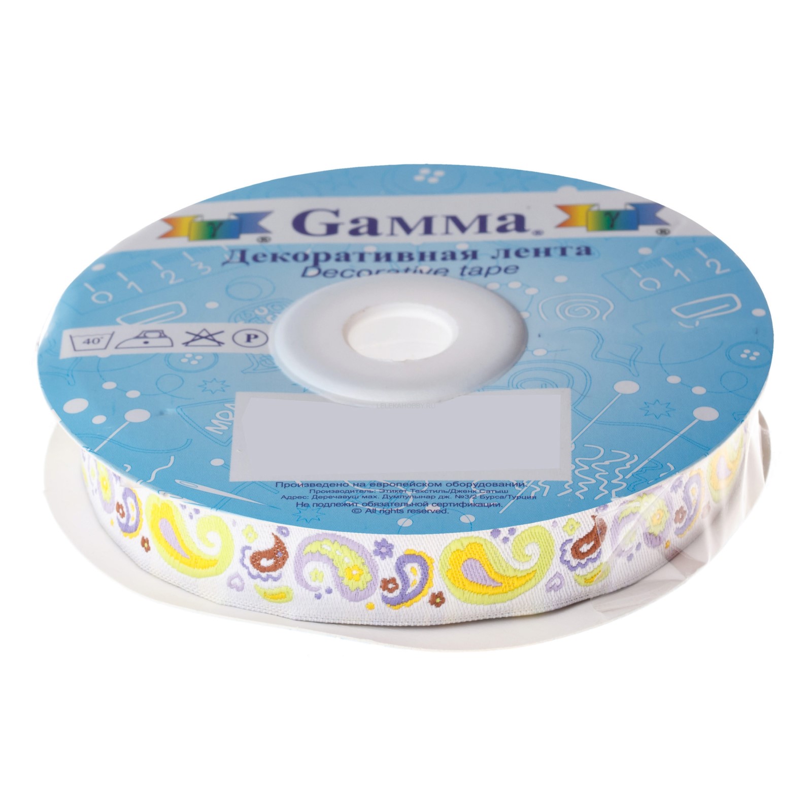 

Gamma 16 мм 10 м отделочная бело-салатовая, Белый;зеленый, 16 мм, 10 м, отделочная, бело-салатовая