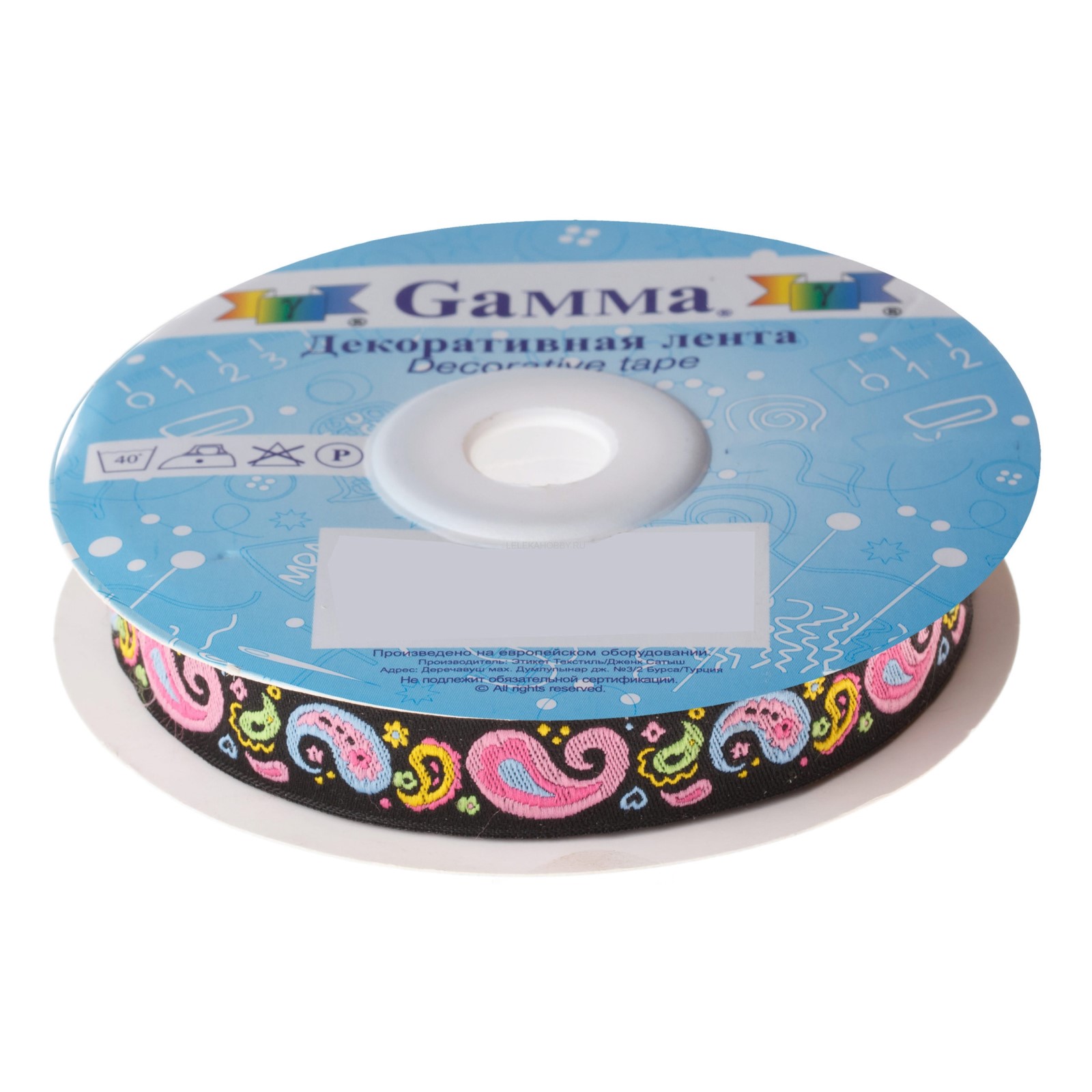 

Gamma 16 мм 10 м отделочная черно-розовая, Черный;розовый, 16 мм, 10 м, отделочная, черно-розовая