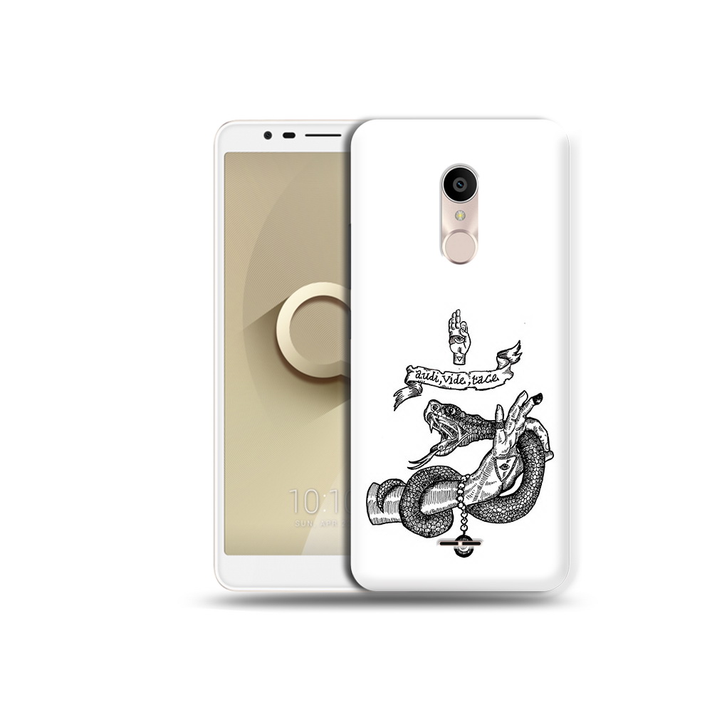 

Чехол MyPads Tocco для Alcatel 3C 5026D змея на руке рисунок, Прозрачный, Tocco