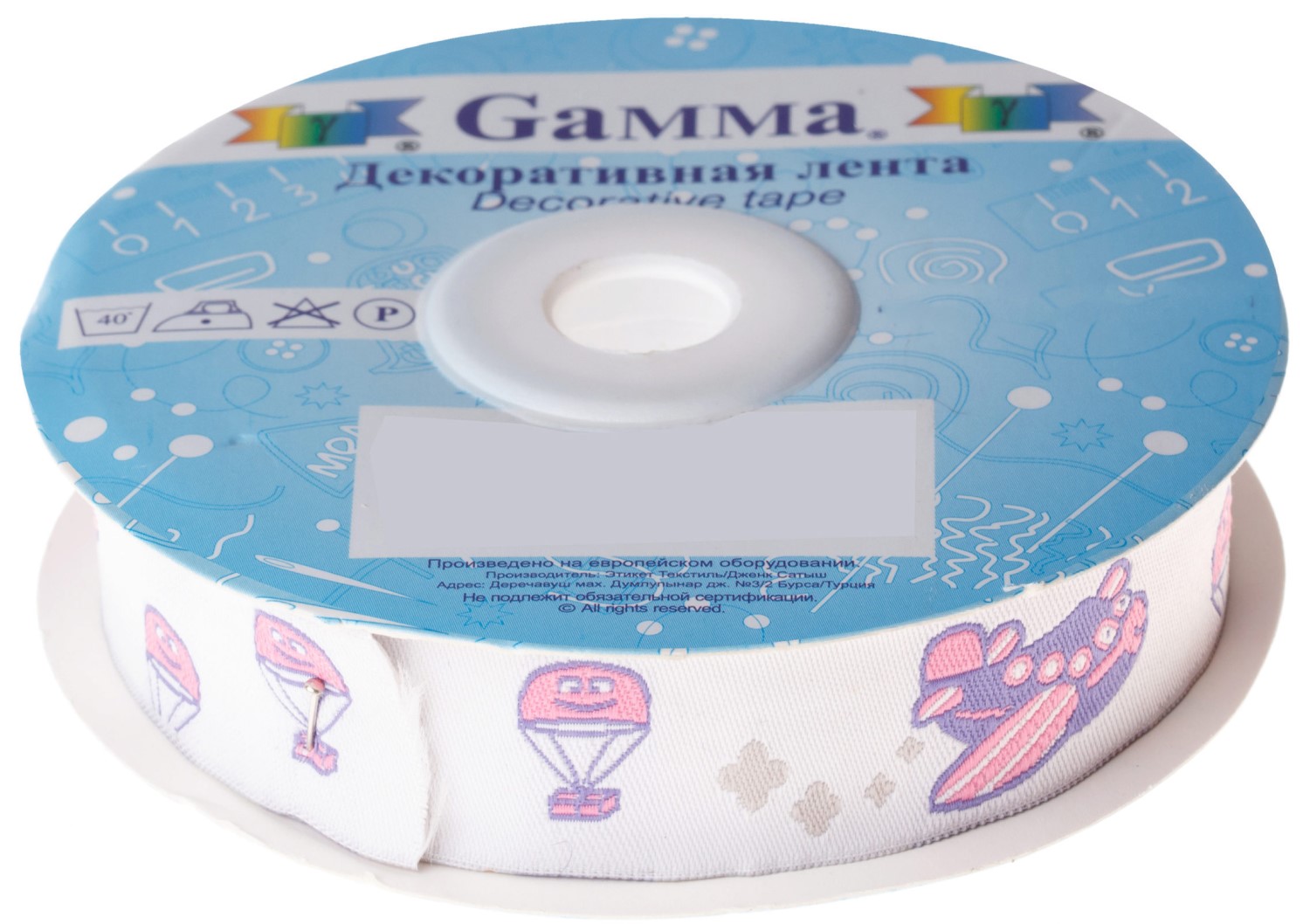 

Gamma 22 мм 10 м отделочная фиолетово-розовая, Фиолетовый;розовый, 22 мм, 10 м, отделочная, фиолетово-розовая