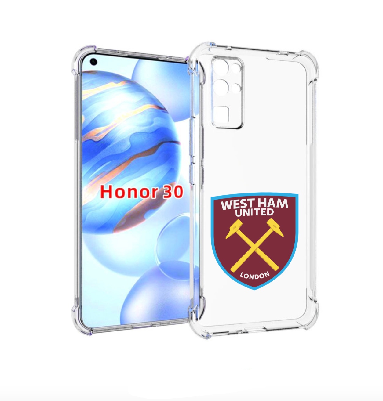 

Чехол бампер MyPads фк-вест-хем-2 для Honor 30 (BMH-AN10) против, Прозрачный, Tocco