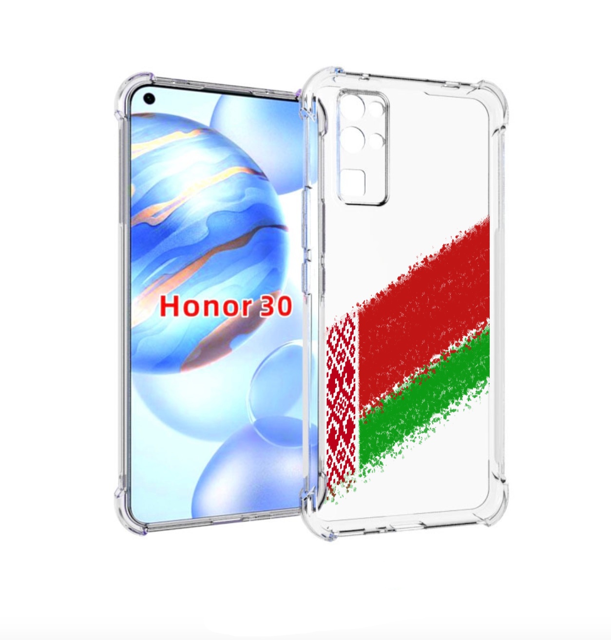 

Чехол бампер MyPads флаг Белорусии мужской для Honor 30 (BMH-AN1, Прозрачный, Tocco