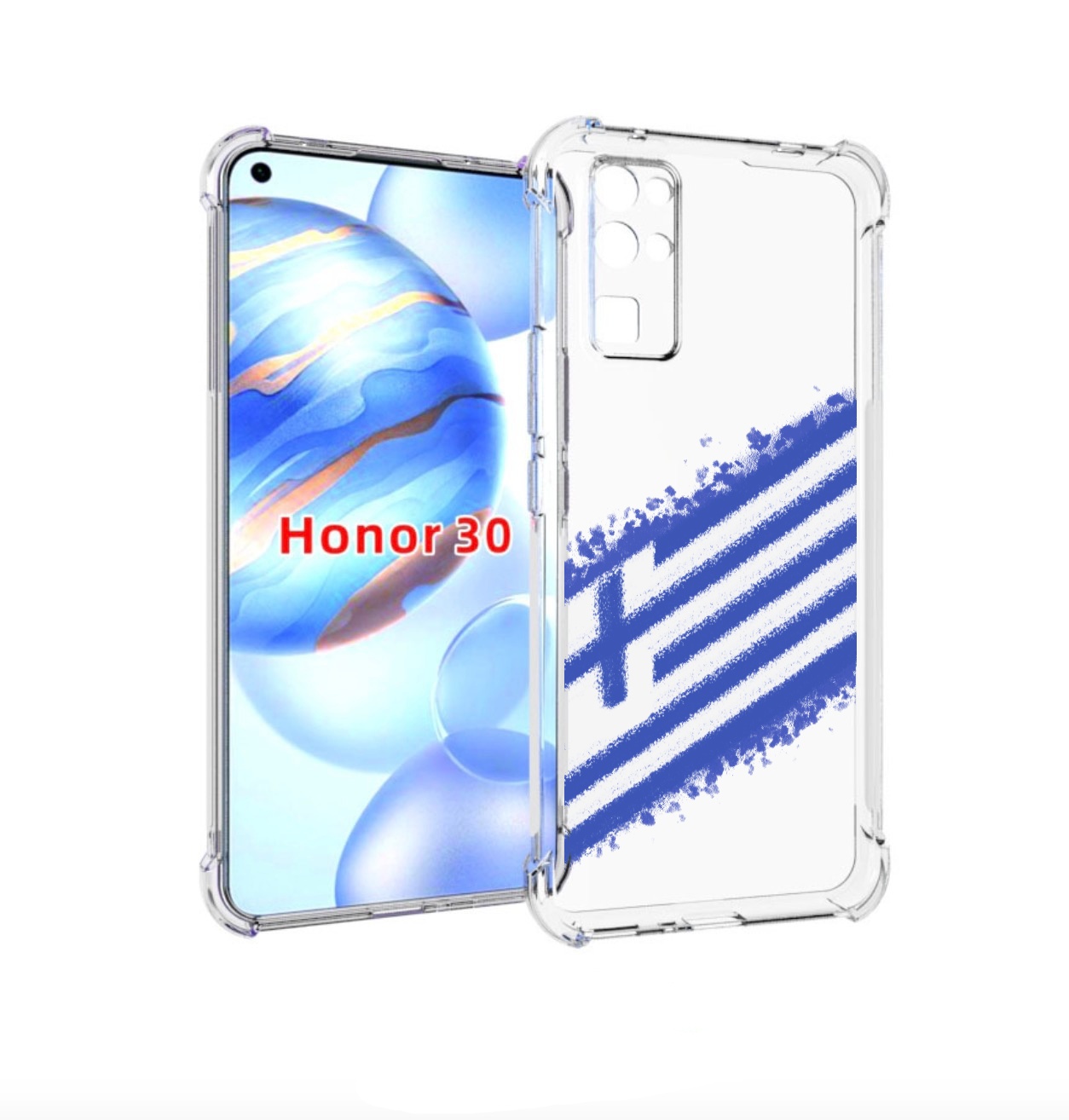 

Чехол бампер MyPads флаг Греции для Honor 30 (BMH-AN10) противоу, Прозрачный, Tocco