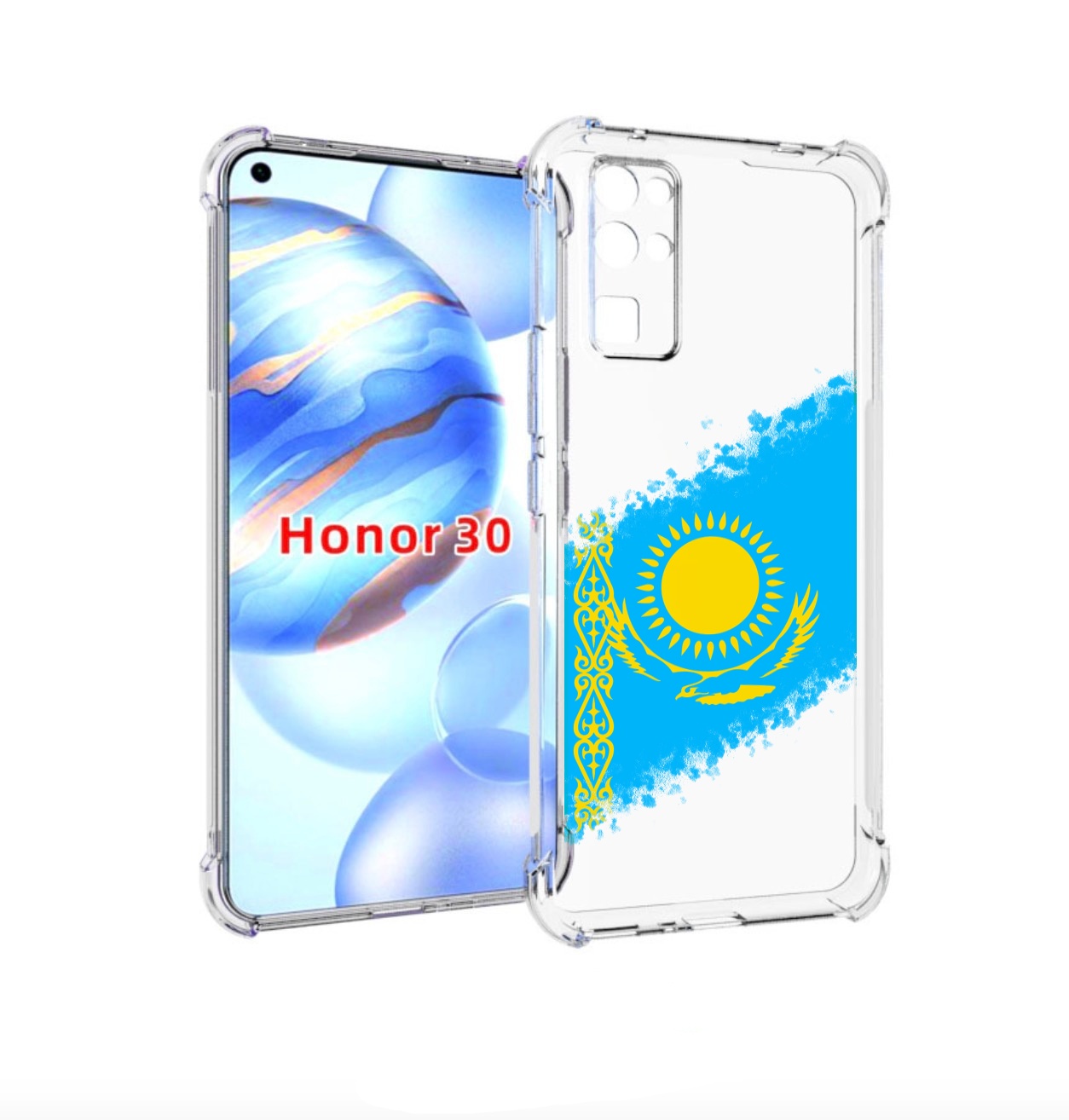 

Чехол бампер MyPads флаг Казахстана для Honor 30 (BMH-AN10) прот, Прозрачный, Tocco