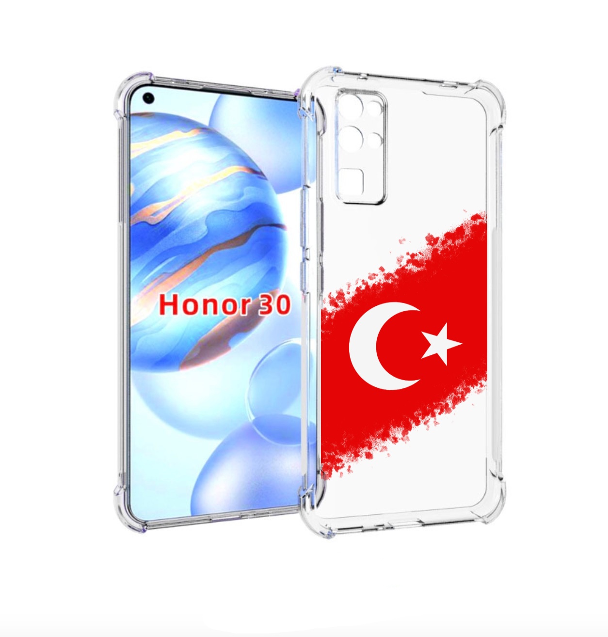 

Чехол бампер MyPads флаг Турции для Honor 30 (BMH-AN10) противоу, Прозрачный, Tocco