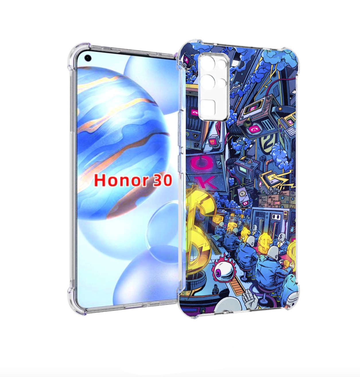 

Чехол бампер MyPads футуристичная картинка для Honor 30 (BMH-AN1, Прозрачный, Tocco