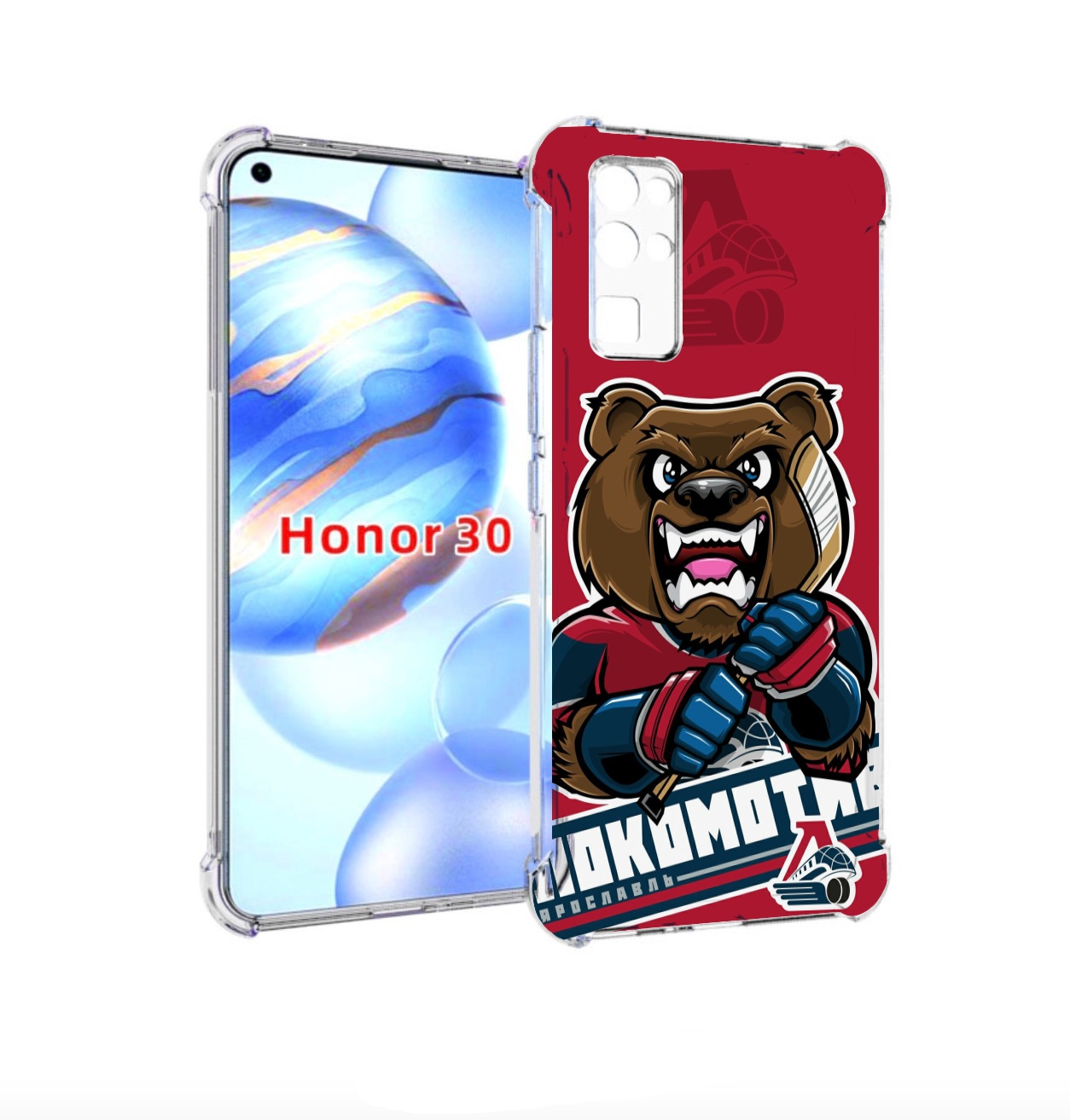 

Чехол бампер MyPads хоккеи локомотив ярославь мужской для Honor, Прозрачный, Tocco