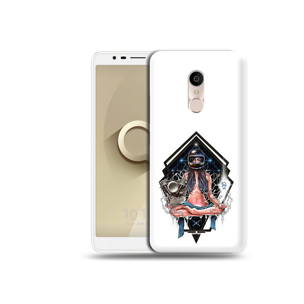 

Чехол MyPads Tocco для Alcatel 3C 5026D красивая девушка в шлеме, Прозрачный, Tocco