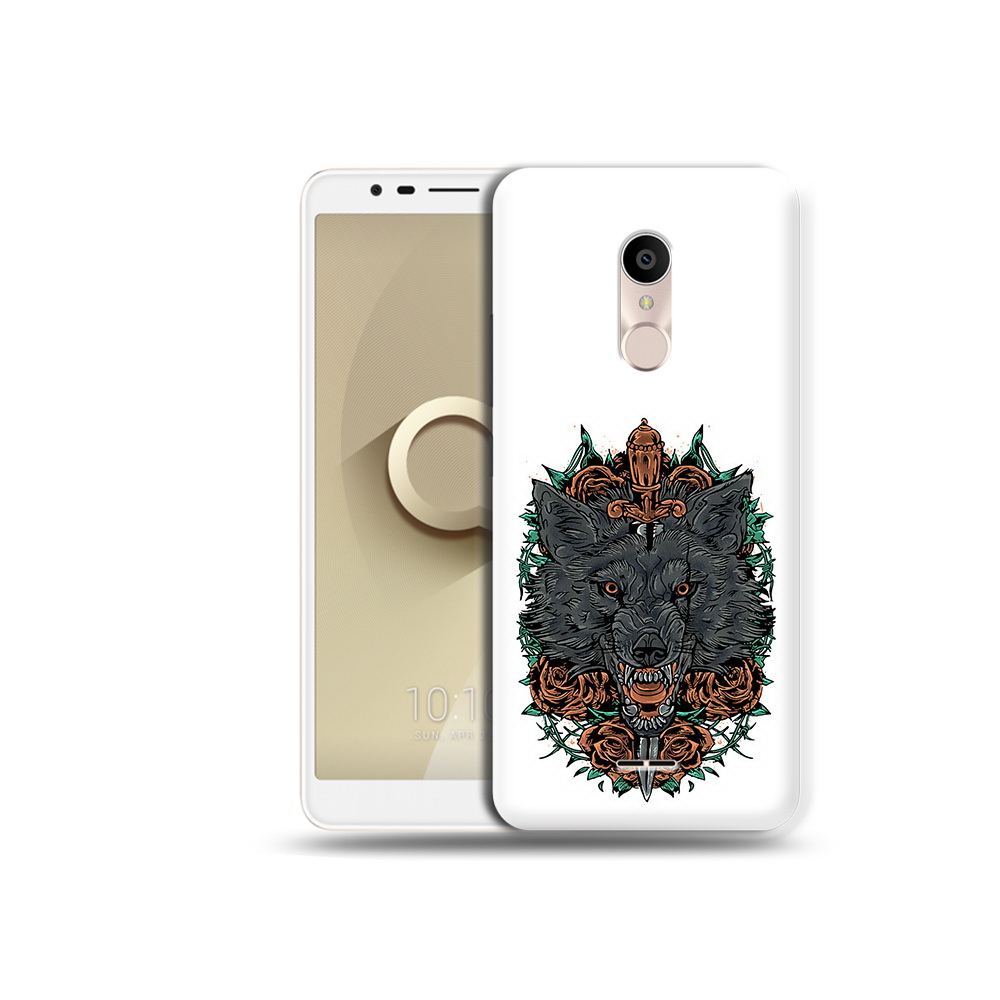 

Чехол MyPads Tocco для Alcatel 3C 5026D красивый злой волк, Прозрачный, Tocco