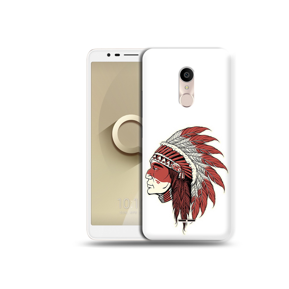 

Чехол MyPads Tocco для Alcatel 3C 5026D красный индеец, Прозрачный, Tocco