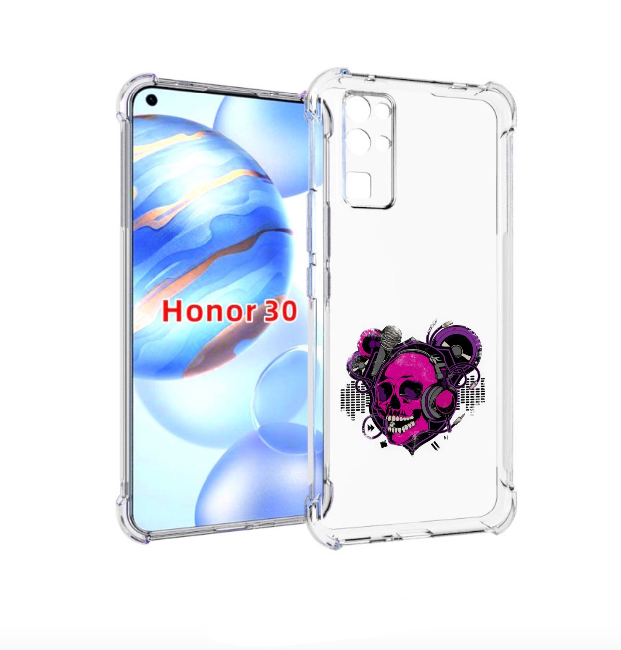 

Чехол бампер MyPads череп 1 для Honor 30 (BMH-AN10) противоударный, Прозрачный, Tocco