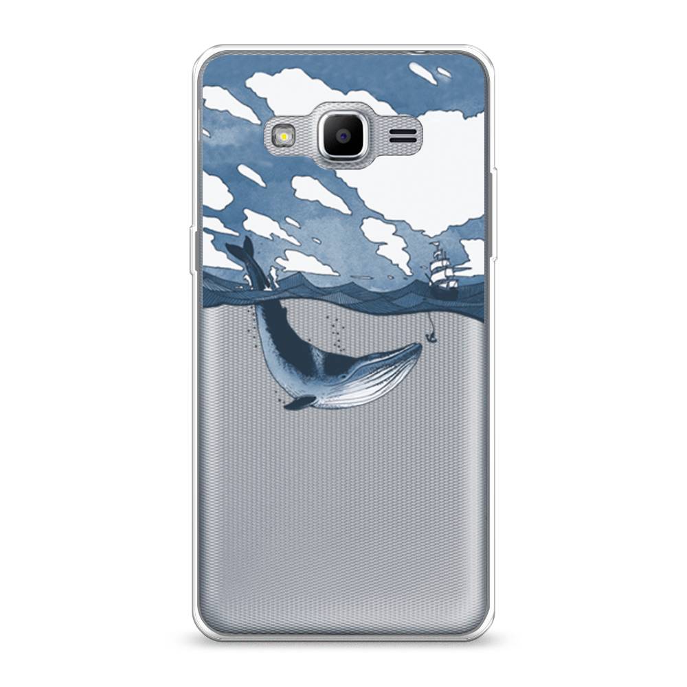 

Чехол на Samsung Galaxy Grand Prime "Большой кит", Синий, 22350-1