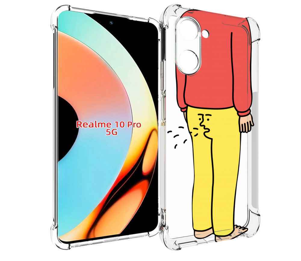 

Чехол бампер MyPads смешной-мужчина для Realme 10 Pro противоуда..., Прозрачный, Tocco