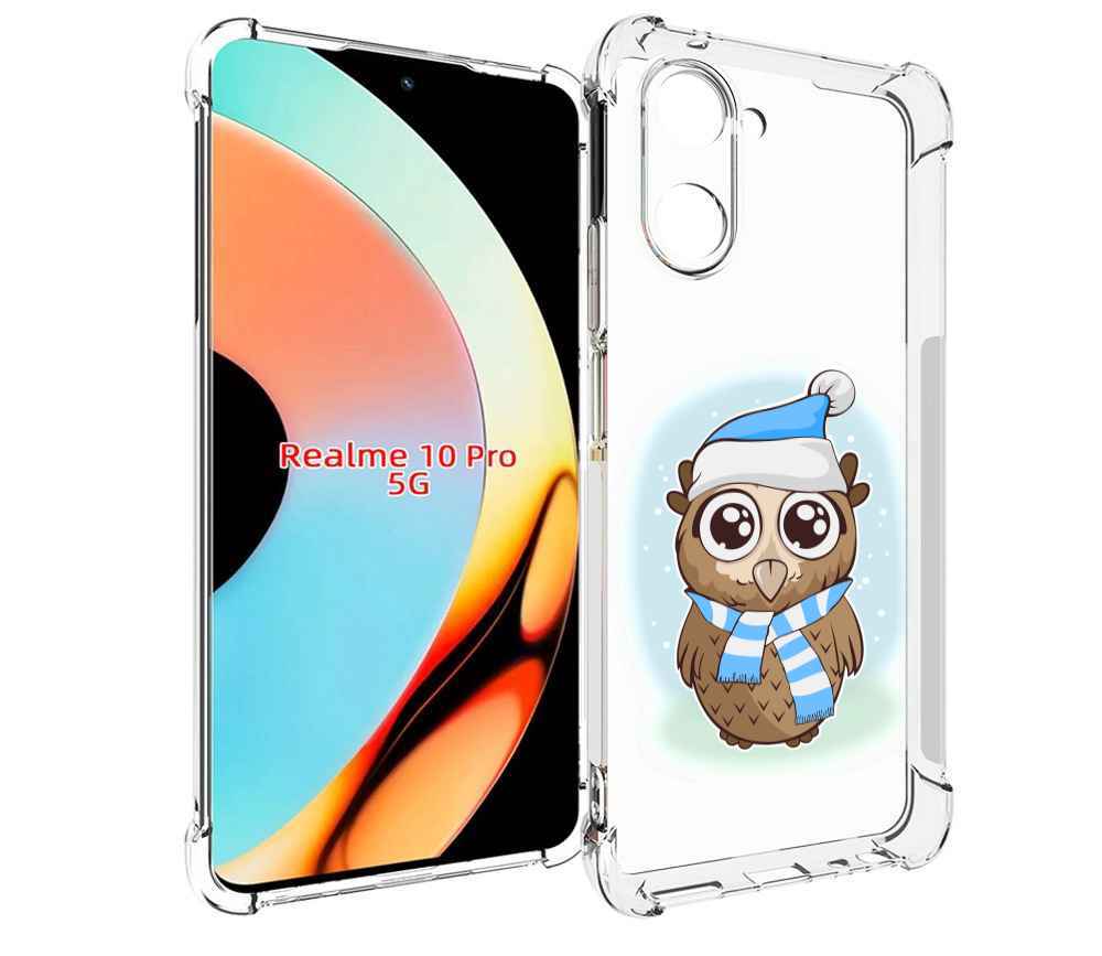 

Чехол бампер MyPads сова-в-шарфике-и-шапке для Realme 10 Pro про..., Прозрачный, Tocco