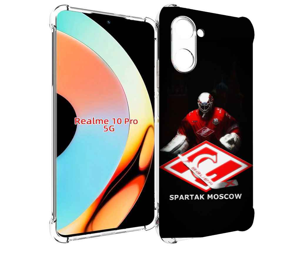 

Чехол бампер MyPads спартак хоккеи мужской для Realme 10 Pro пр..., Прозрачный, Tocco