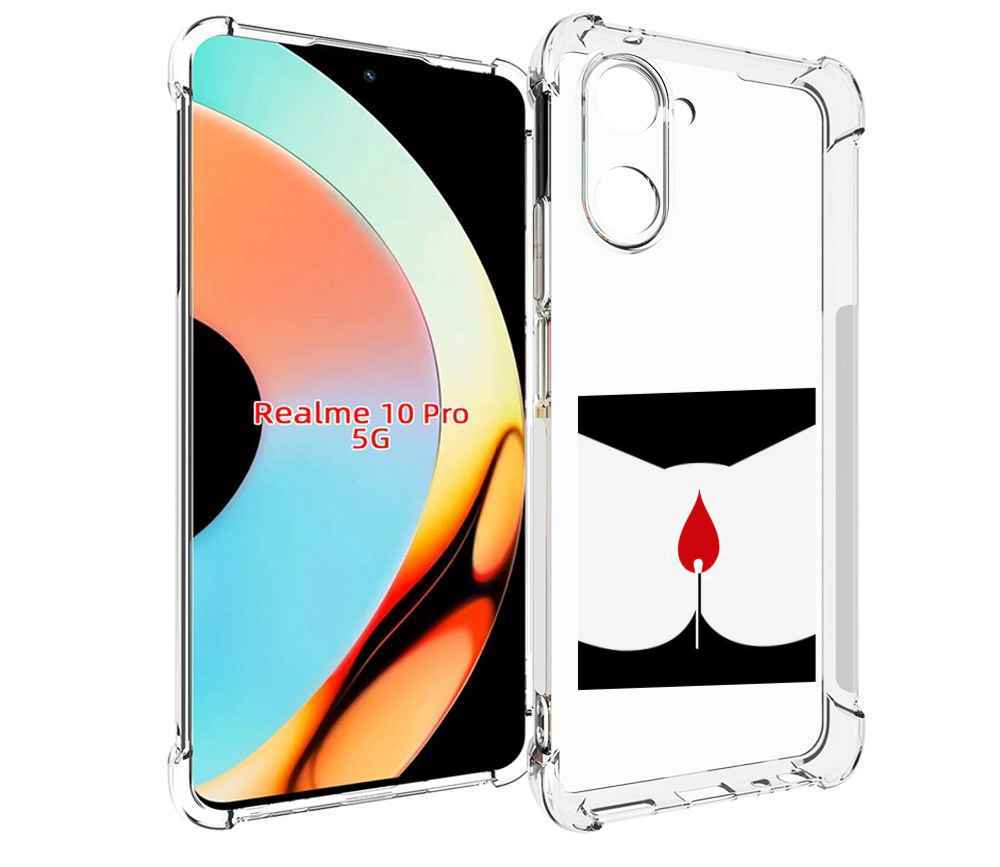 

Чехол бампер MyPads спичка горит для Realme 10 Pro противоударный, Прозрачный, Tocco