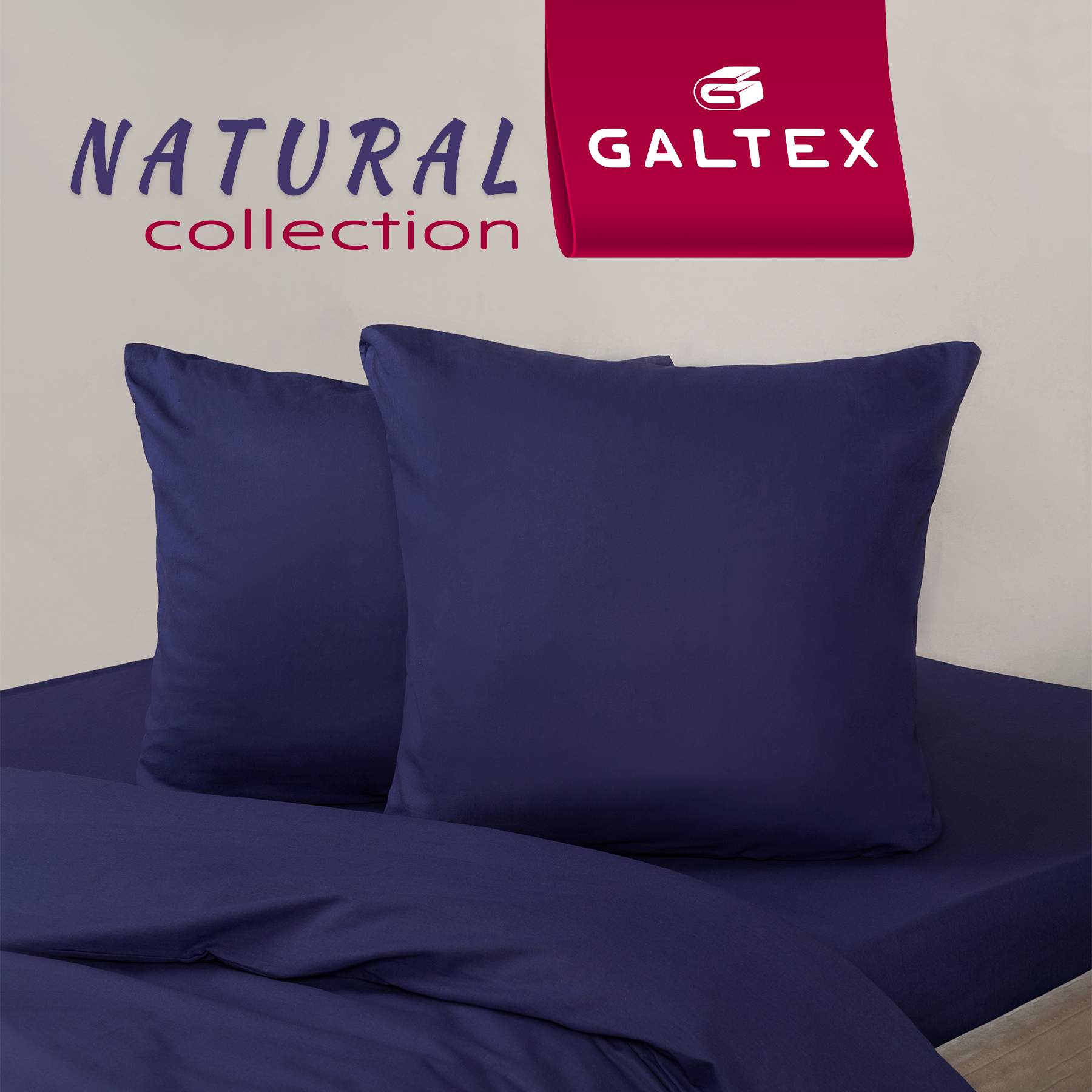 

Комплект постельного белья Galtex 1,5-спальный (с 2 нав. 70х70) хлопок, бязь синий, КПБ 1,5 - сп.