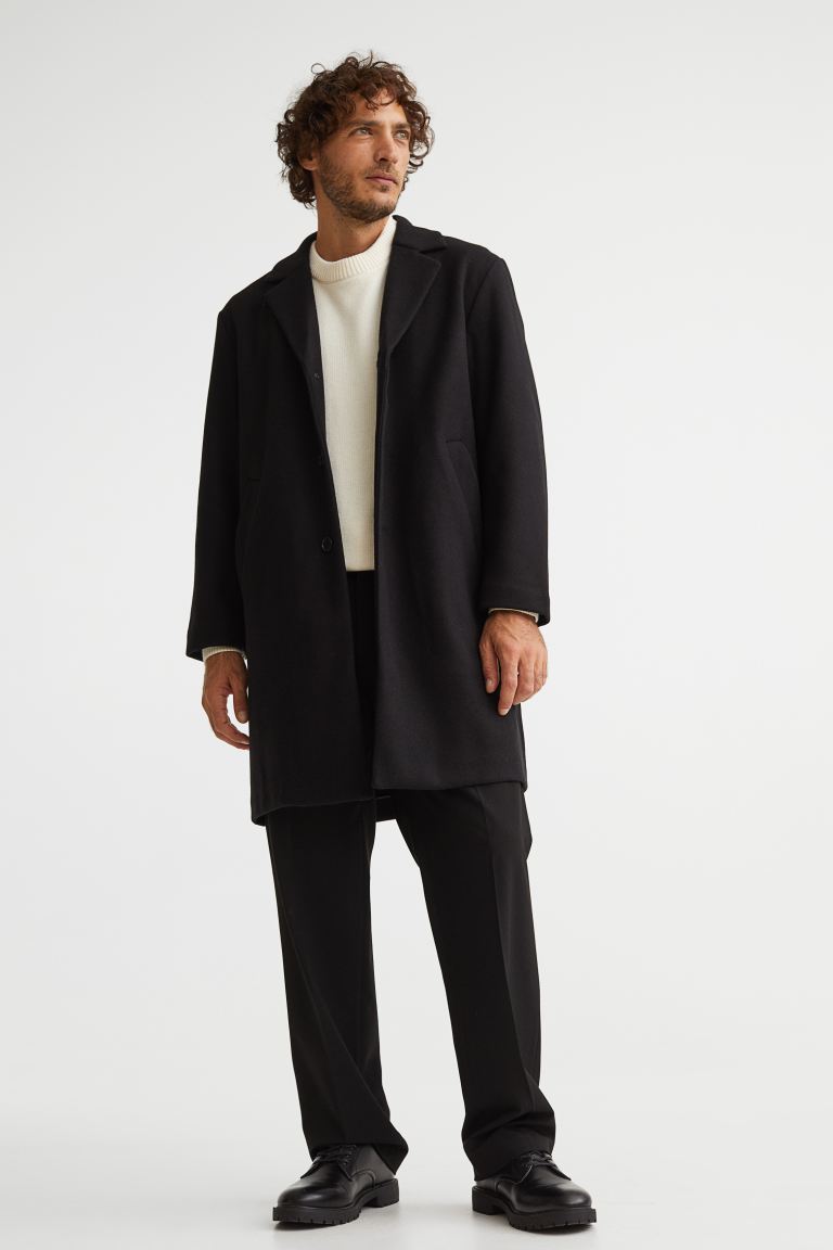 Пальто мужское H&M 1094247001 черное 2XL (доставка из-за рубежа)
