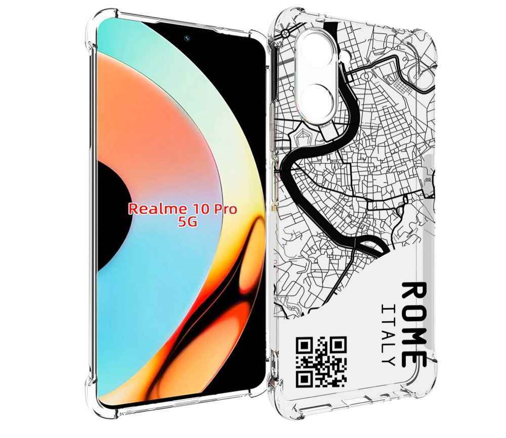 

Чехол бампер MyPads схема-рим для Realme 10 Pro противоударный, Прозрачный, Tocco