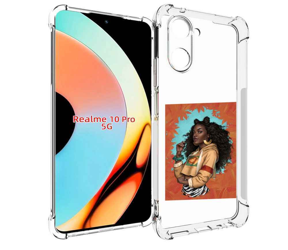 

Чехол бампер MyPads темная-девушка женский для Realme 10 Pro про..., Прозрачный, Tocco