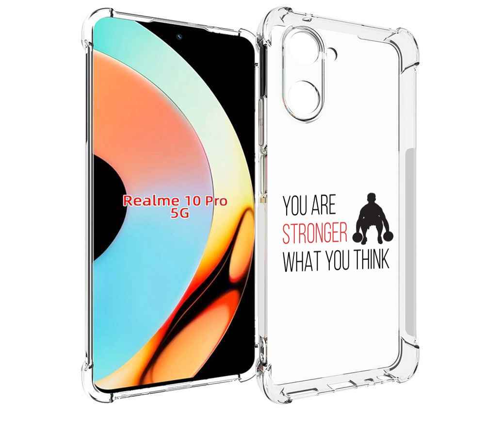 

Чехол бампер MyPads ты-сильнее-чем-думаешь для Realme 10 Pro про..., Прозрачный, Tocco