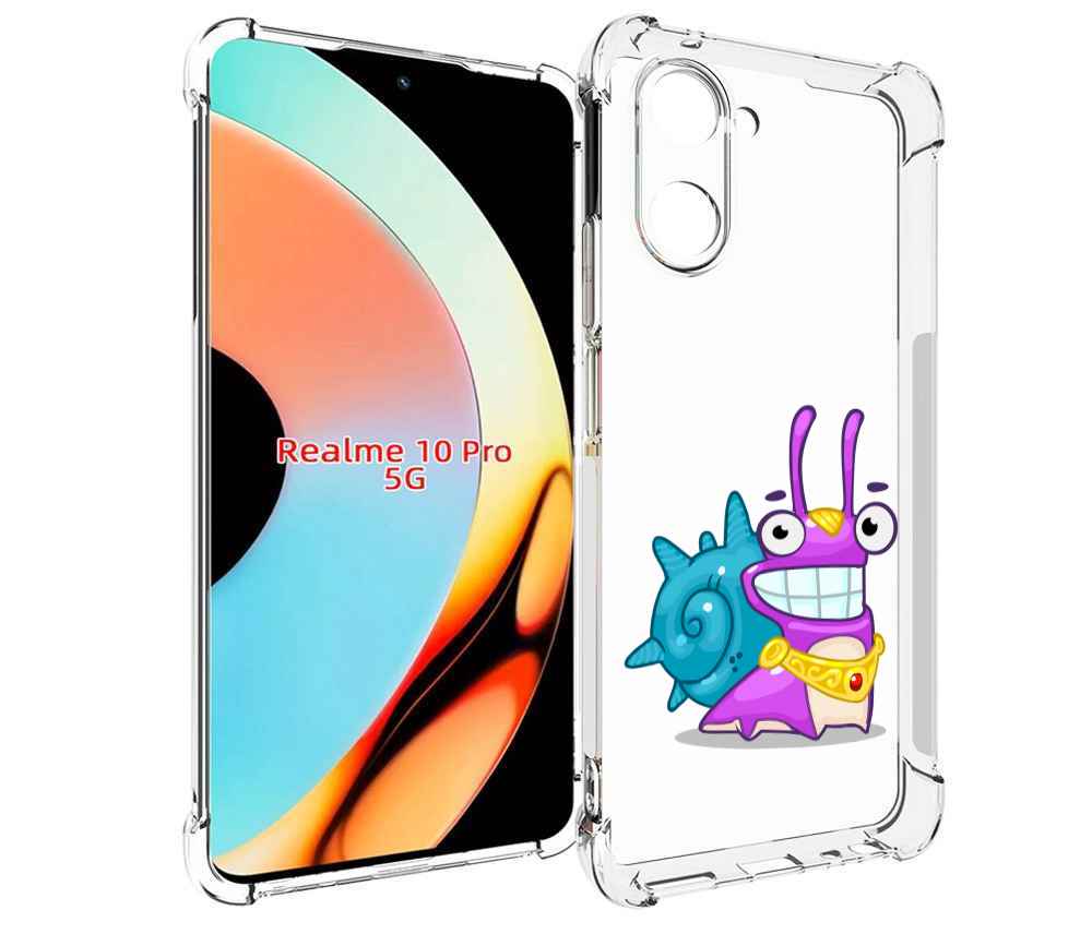 

Чехол бампер MyPads улитка-принц для Realme 10 Pro противоударный, Прозрачный, Tocco