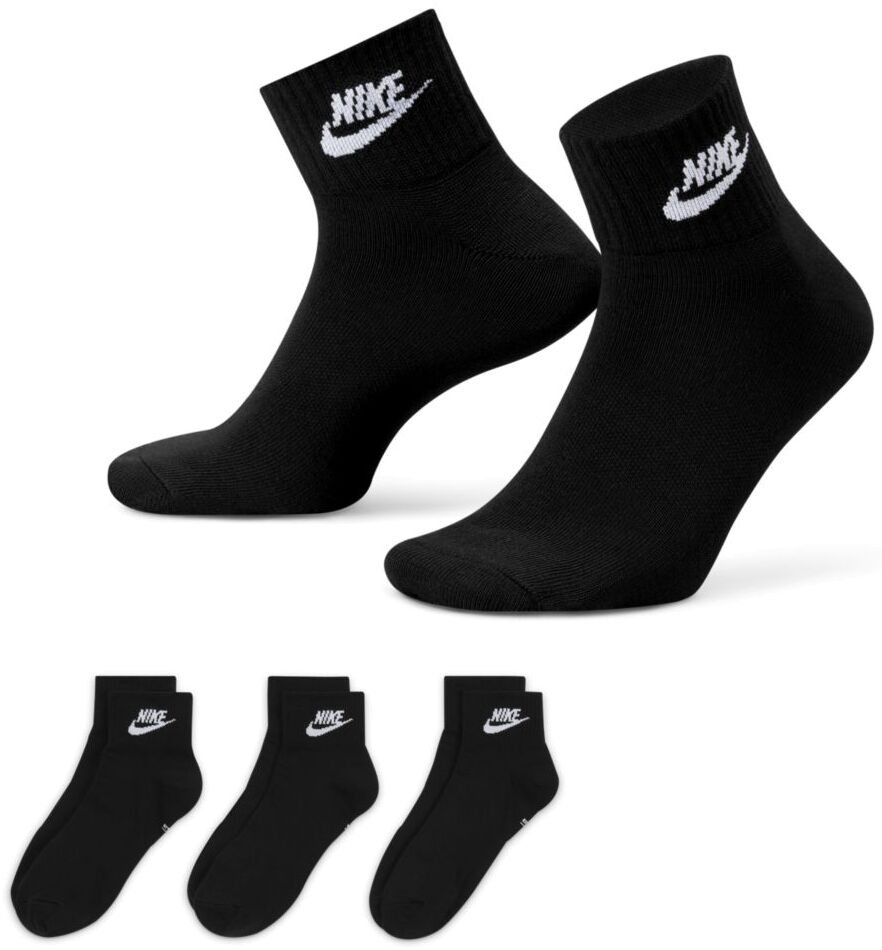 Комплект носков унисекс Nike Everyday Essential Ankle Socks 3P черных M черный