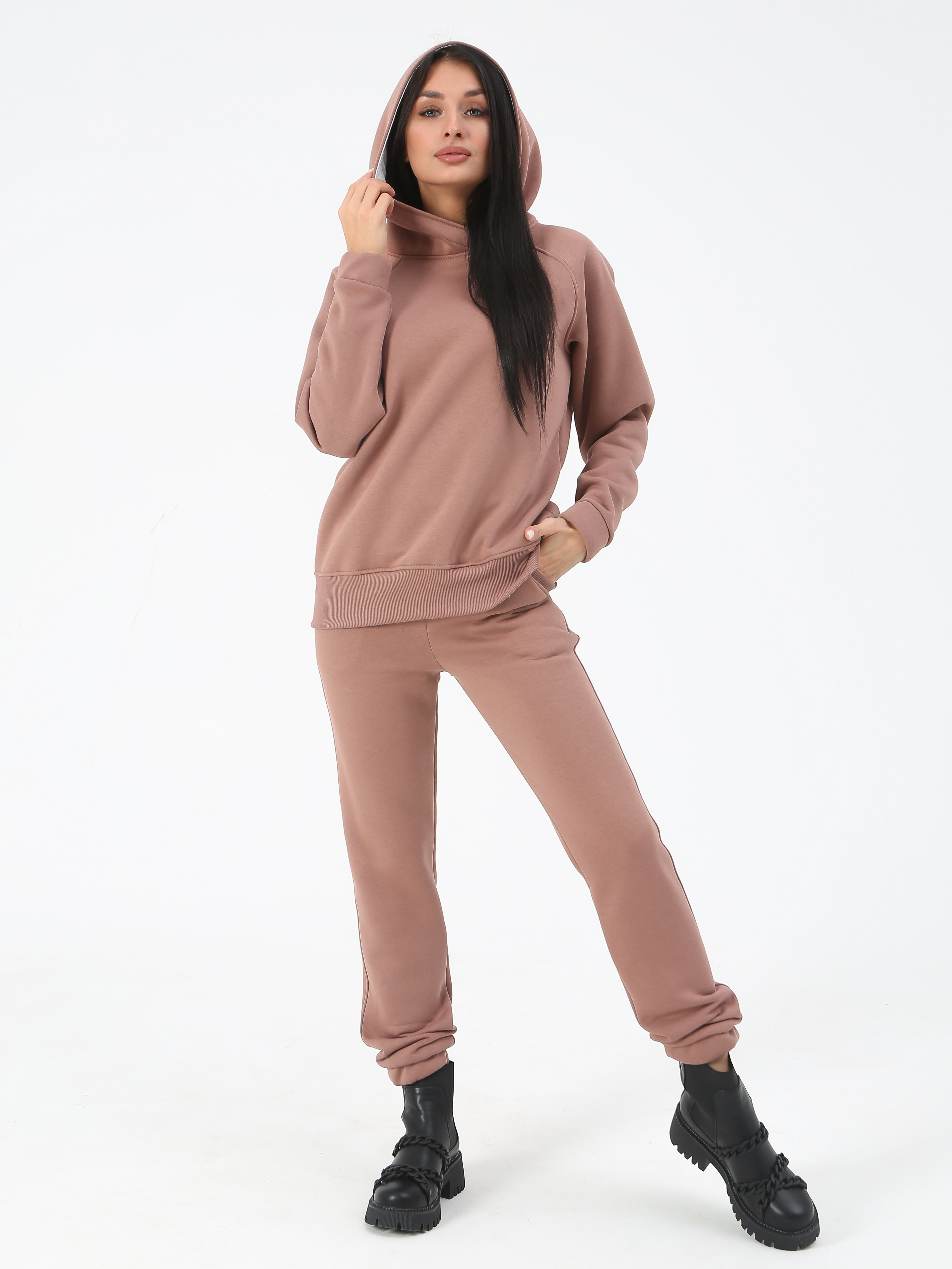 Костюм женский Хороший трикотаж ДО-56 коричневый 46 RU