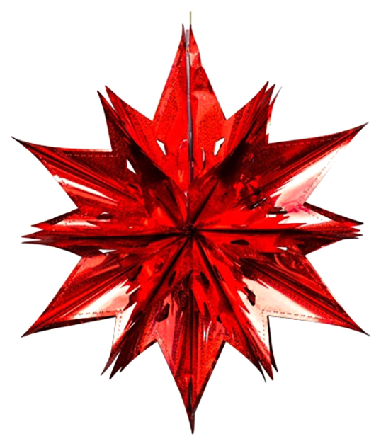 фото Звезда из фольги объемная 60 см красная h241209r holiday classics
