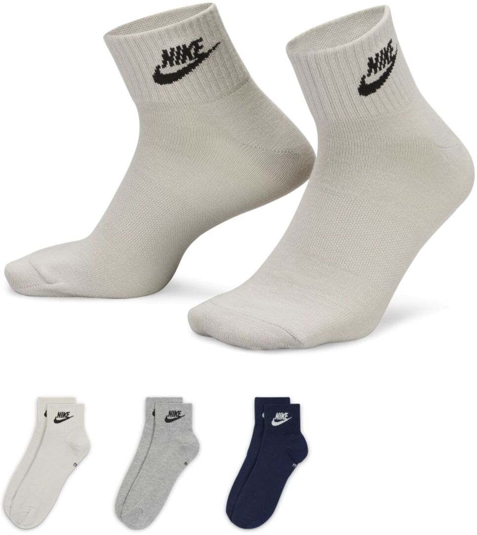 Комплект носков унисекс Nike Everyday Essential Ankle Socks 3P серых M