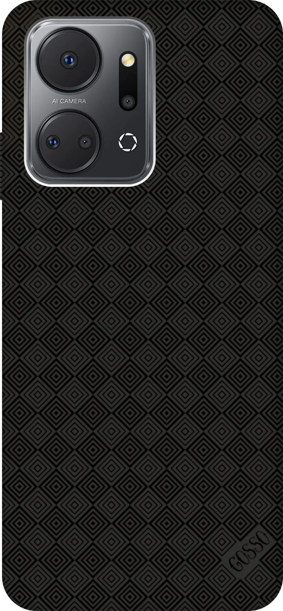 

Матовый Soft Touch Чехол на Honor X7a "Magic Squares" черный, 159390