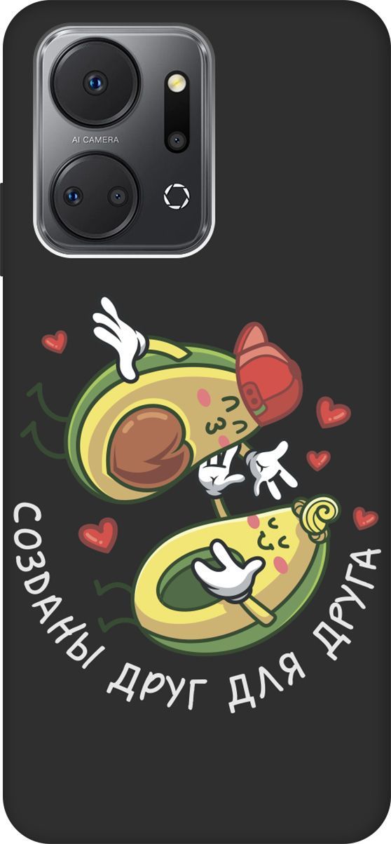 

Матовый Soft Touch Чехол на Honor X7a "Avo-Love" черный, Черный;желтый, 159390