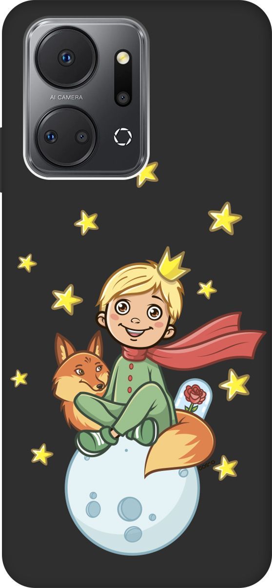 

Матовый Soft Touch Чехол на Honor X7a "Little Prince" черный, Черный;бежевый, 159390