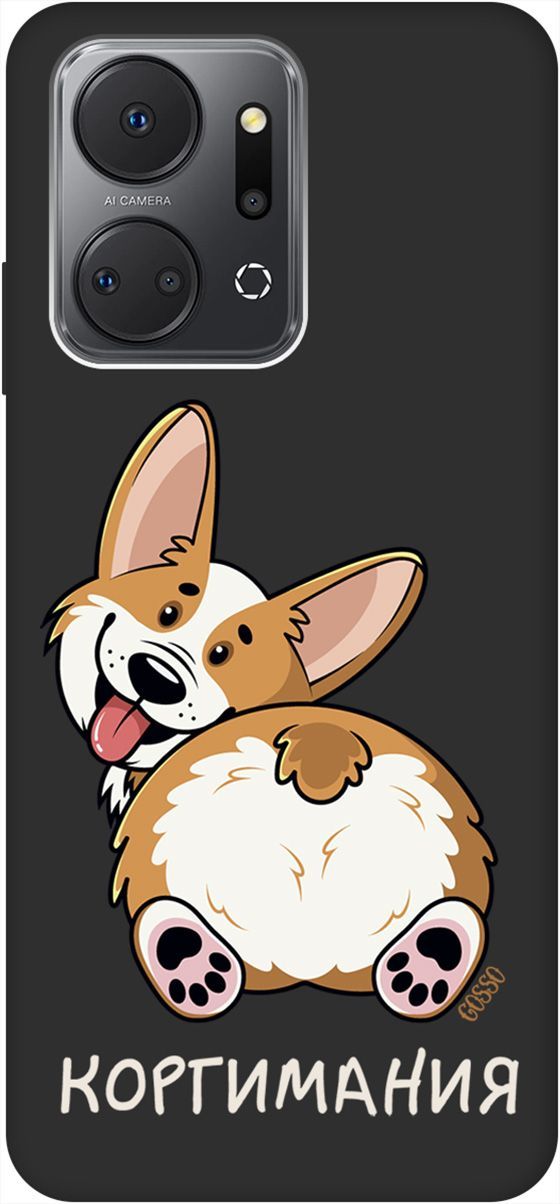 

Матовый Soft Touch Чехол на Honor X7a "CorgiMania" черный, Черный;бежевый, 159390