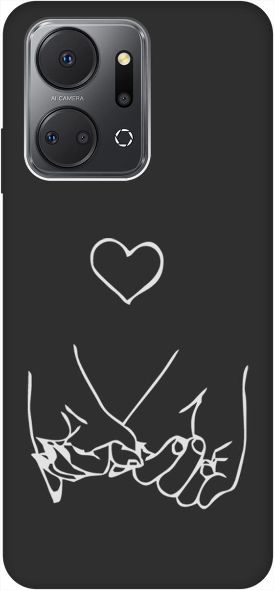 

Матовый Soft Touch Чехол на Honor X7a "Lovers Hands W" черный, Черный;белый, 159390