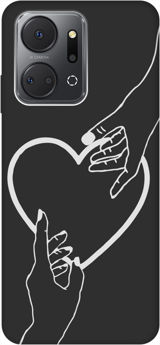 

Матовый Soft Touch Чехол на Honor X7a "Hands W" черный, Черный;белый, 159390