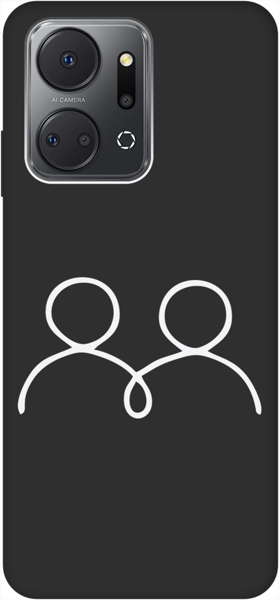 

Матовый Soft Touch Чехол на Honor X7a "Couple Lines W" черный, Черный;белый, 159391