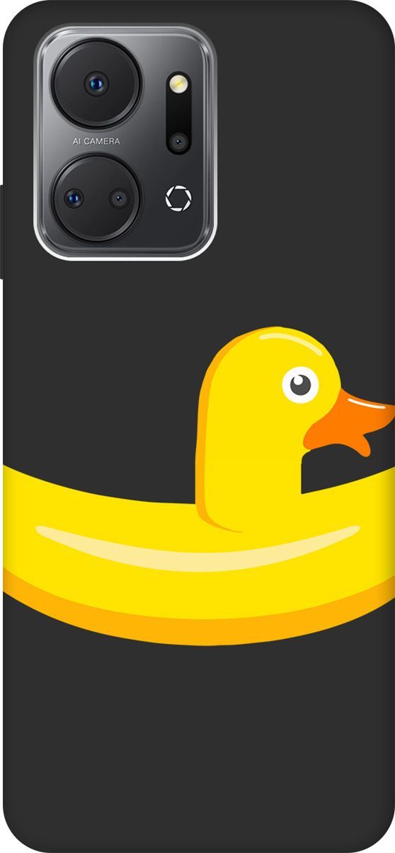 

Матовый Soft Touch Чехол на Honor X7a "Duck Swim Ring" черный, Черный;белый, 159391