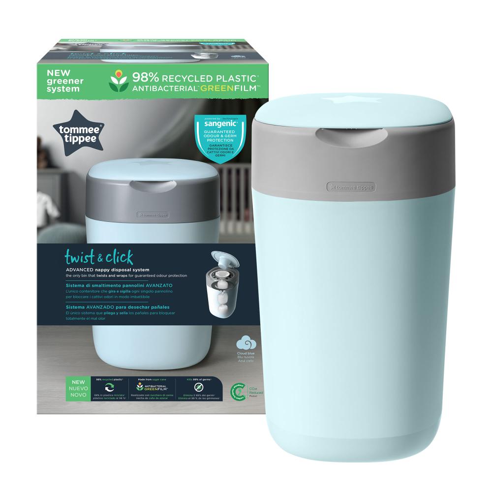 Утилизатор для использованных подгузников Tommee Tippee twist & click, blue 85100302 кассеты tommee tippee для утилизатора tippee twist