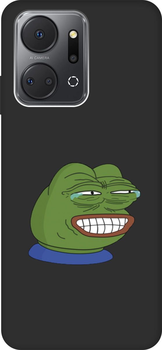 

Матовый Soft Touch Чехол на Honor X7a "Pepe the Frog" черный, Черный;белый, 159391