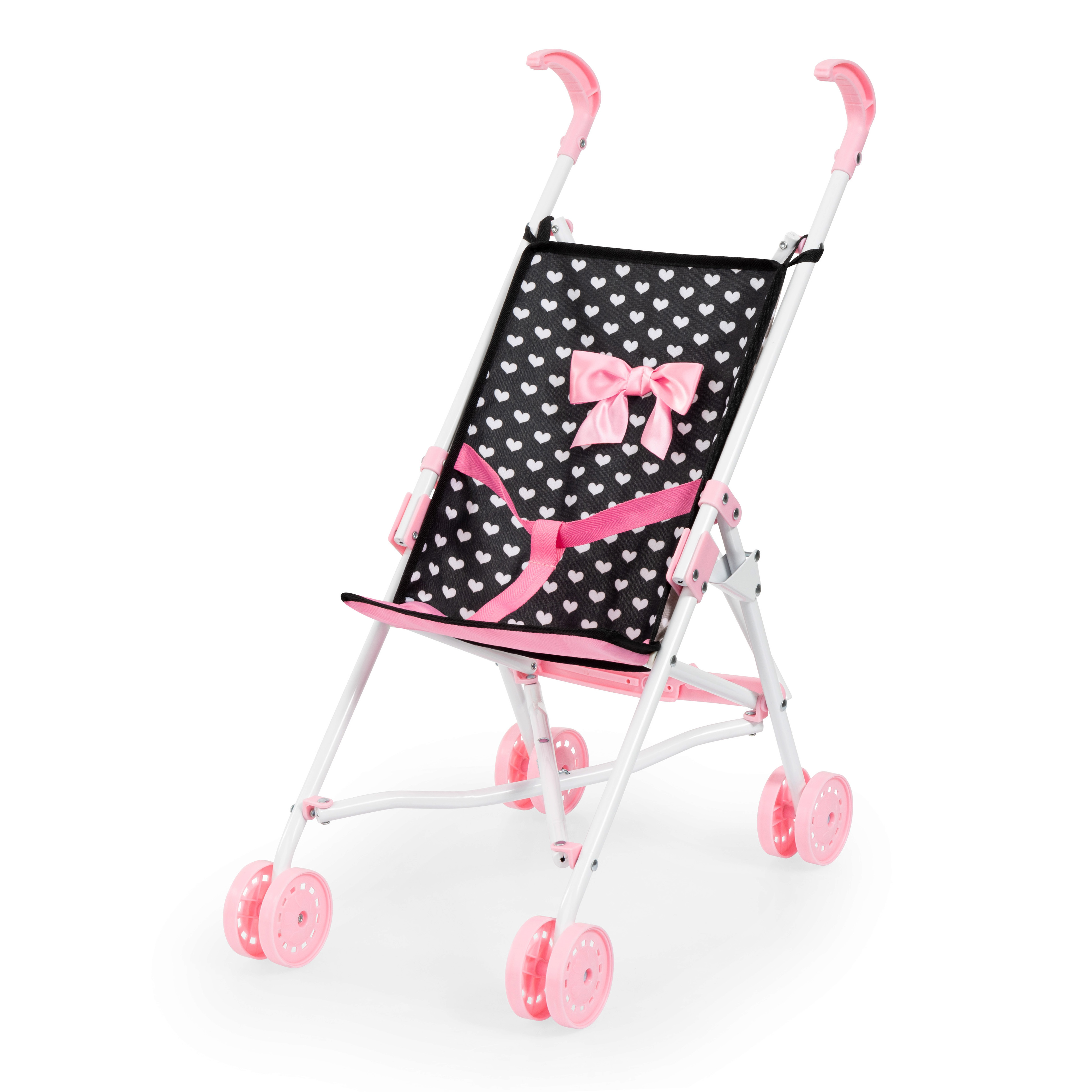 Коляска для кукол Bayer Design Dolls Buggy с бантиком черно-розовая 1799₽