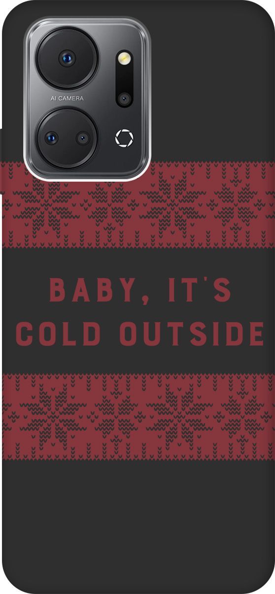 

Матовый Soft Touch Чехол на Honor X7a с 3D принтом "It's Cold" черный, Черный;красный, 159391