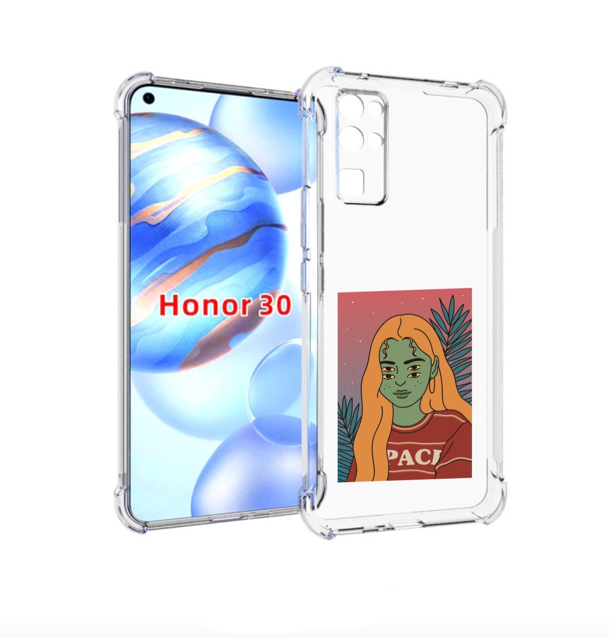

Чехол бампер MyPads четырехглазая девушка женский для Honor 30 (, Прозрачный, Tocco