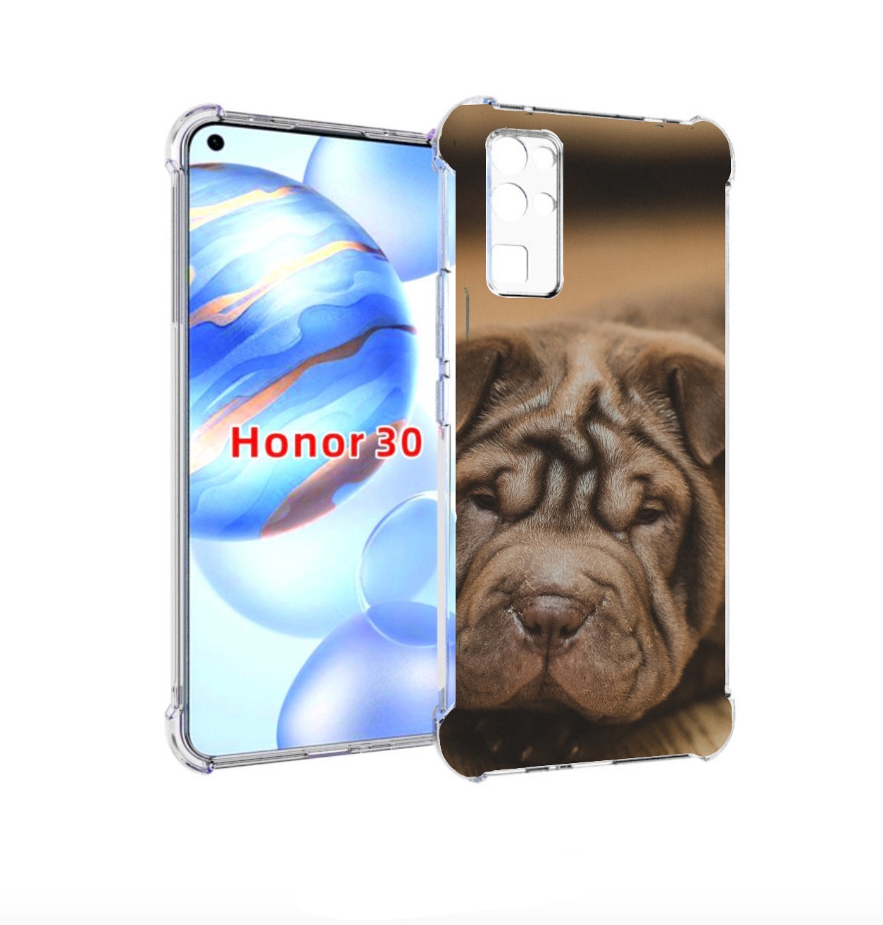 

Чехол бампер MyPads шарпеи для Honor 30 (BMH-AN10) противоударный, Прозрачный, Tocco