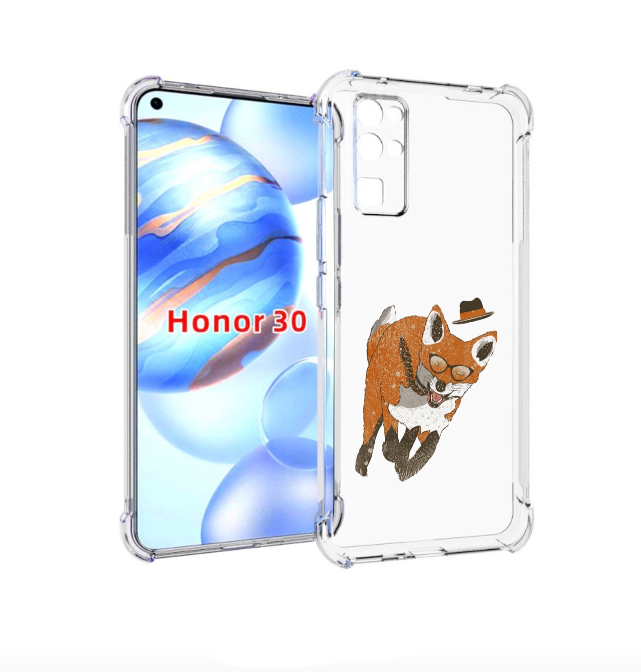 

Чехол бампер MyPads шустрый лис для Honor 30 (BMH-AN10) противоу, Прозрачный, Tocco