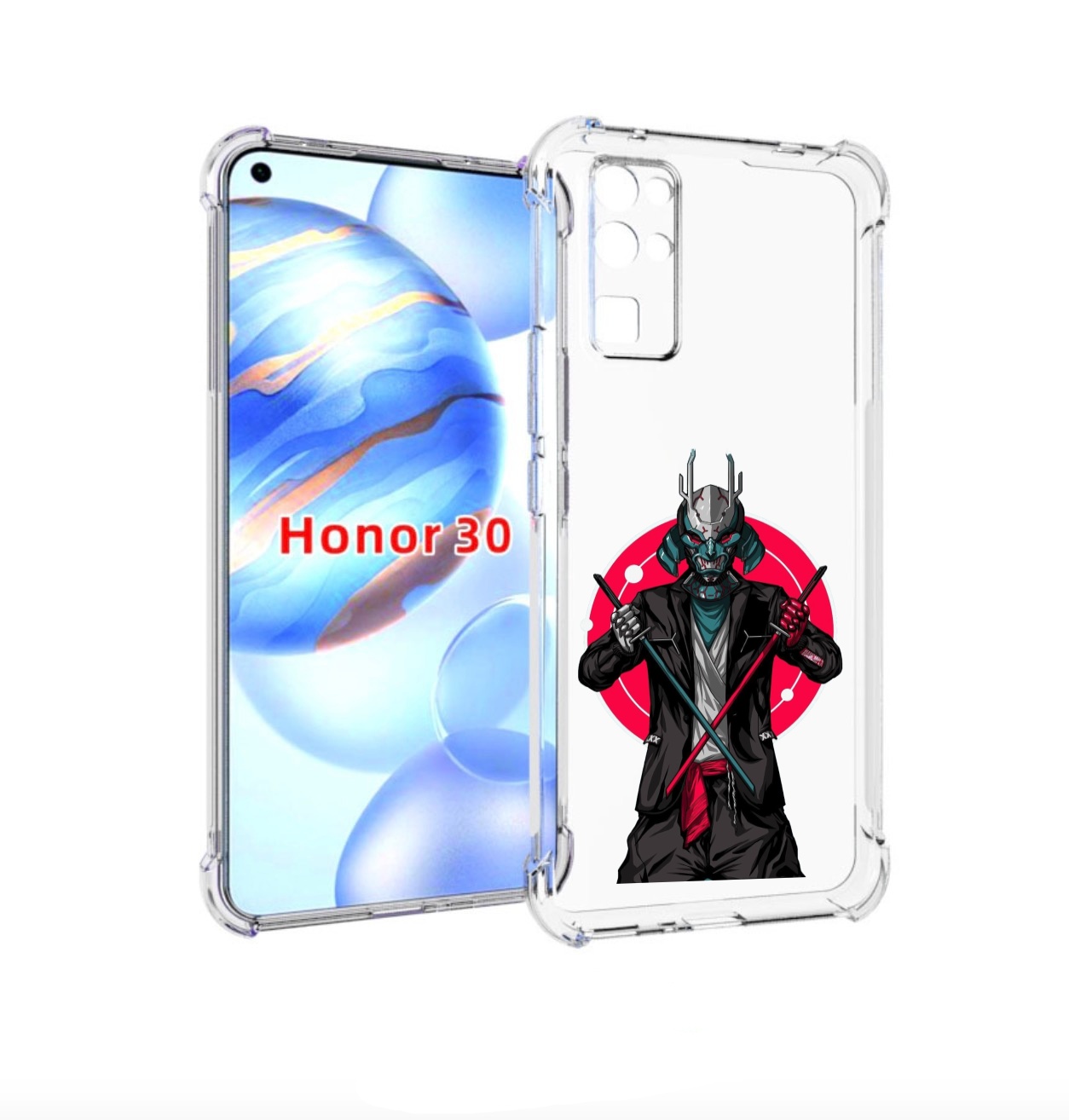 

Чехол бампер MyPads якудза с катанами для Honor 30 (BMH-AN10) пр, Прозрачный, Tocco